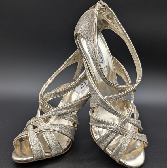 RSVP Shoes - RSVP Maven Light Gold Strappy Heels
